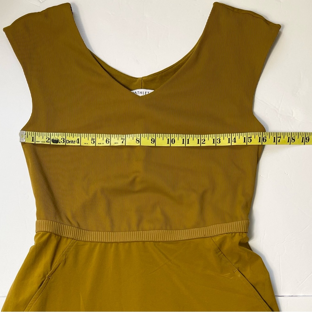 Gorgeous ATHLETA Ryder Dress Brass Yellow Gold Sz Medium - Picture 7 of 11